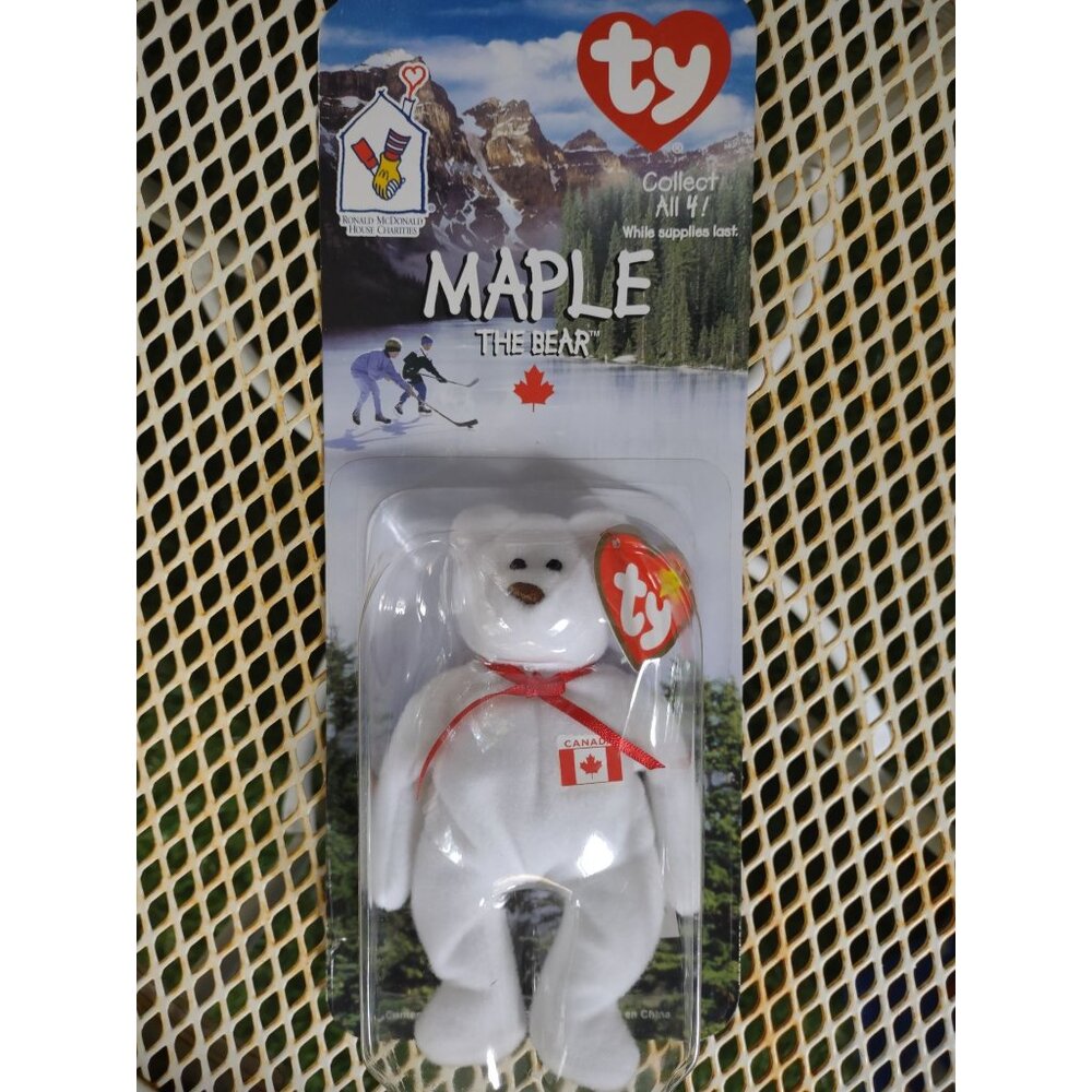 McDonalds TY Maple the Bear Beanie Baby Plush - 1999 Happy Meal Collectible